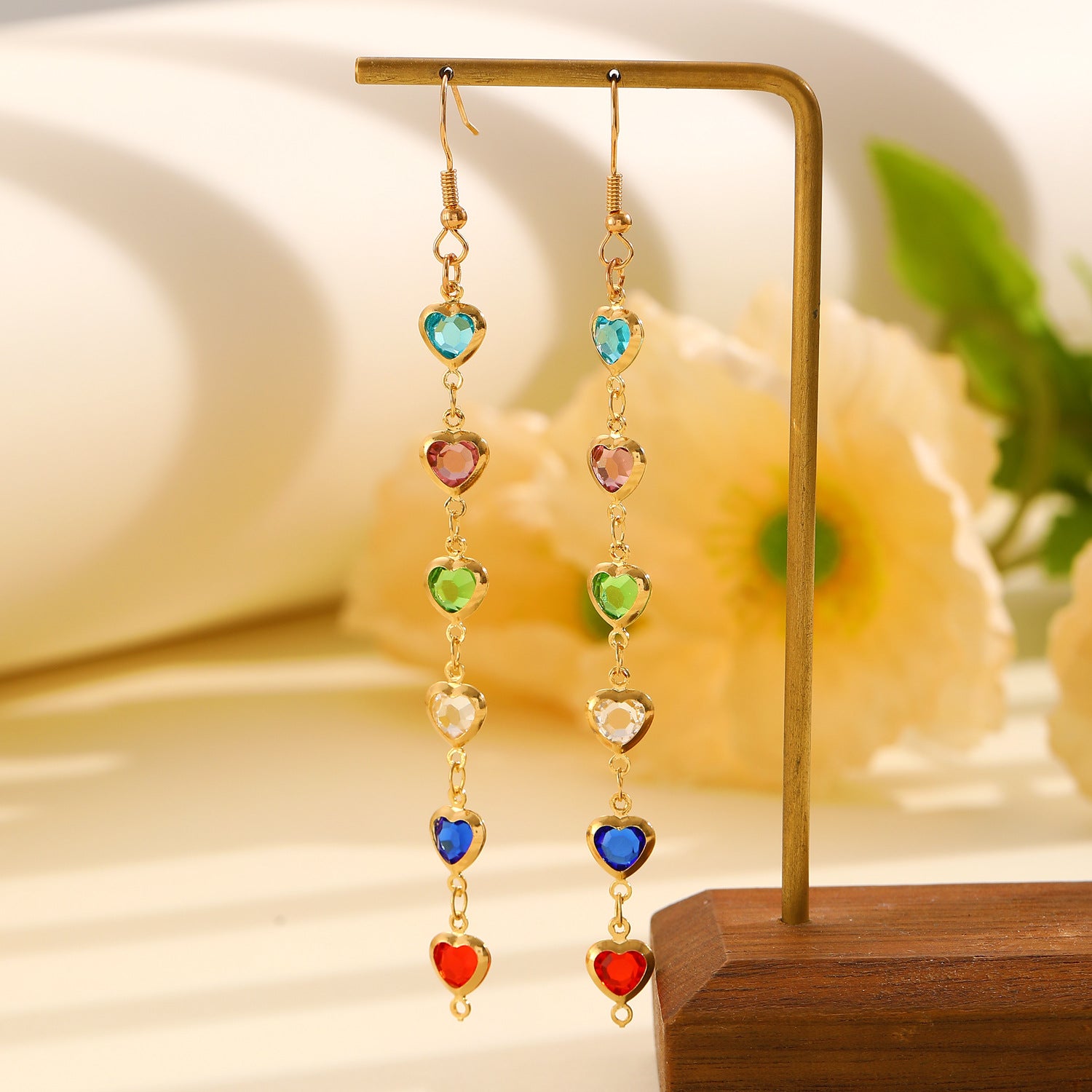 Women's Colorful Water Drop Tassel Earrings