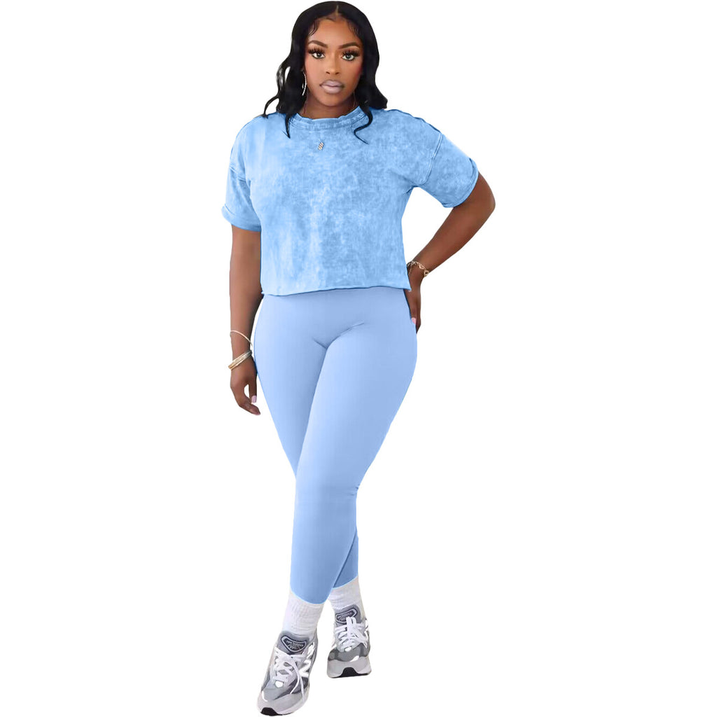 Women's Printed Casual Sports Two-Piece Set