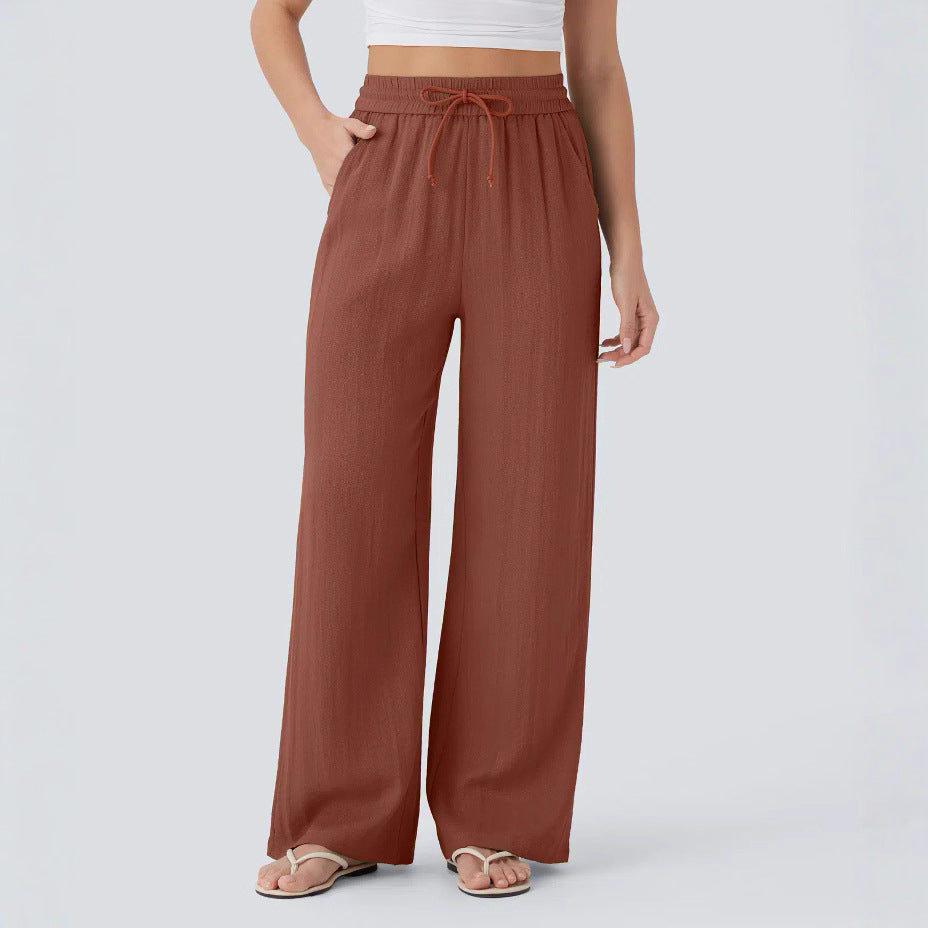 Wide Leg Loose Drawstring Trousers