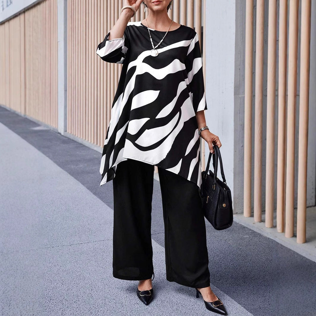 Plus-size Casual Straight-leg Pants Sets