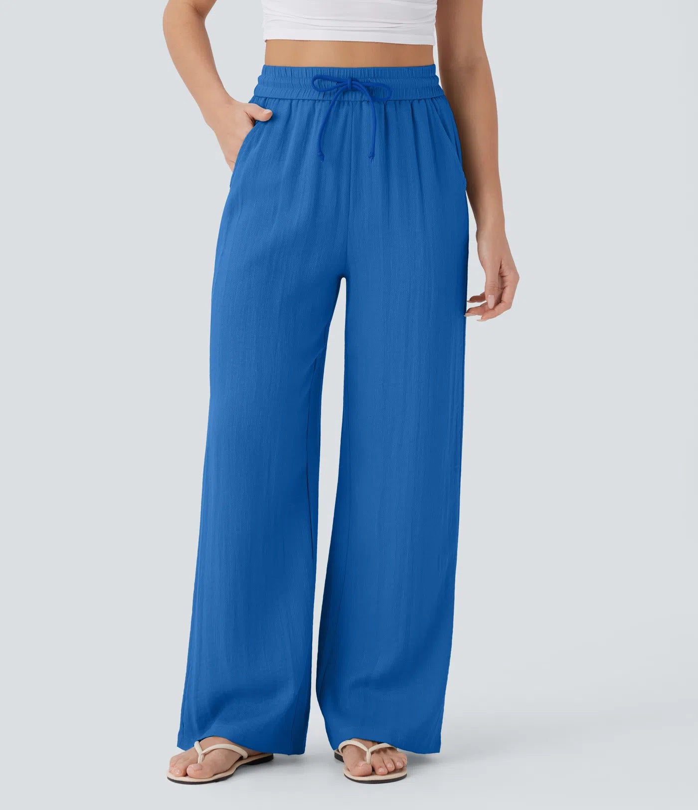 Wide Leg Loose Drawstring Trousers