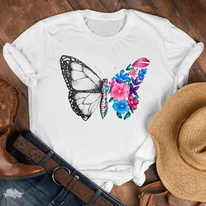 Loose Large Fashion Butterfly T Shirt