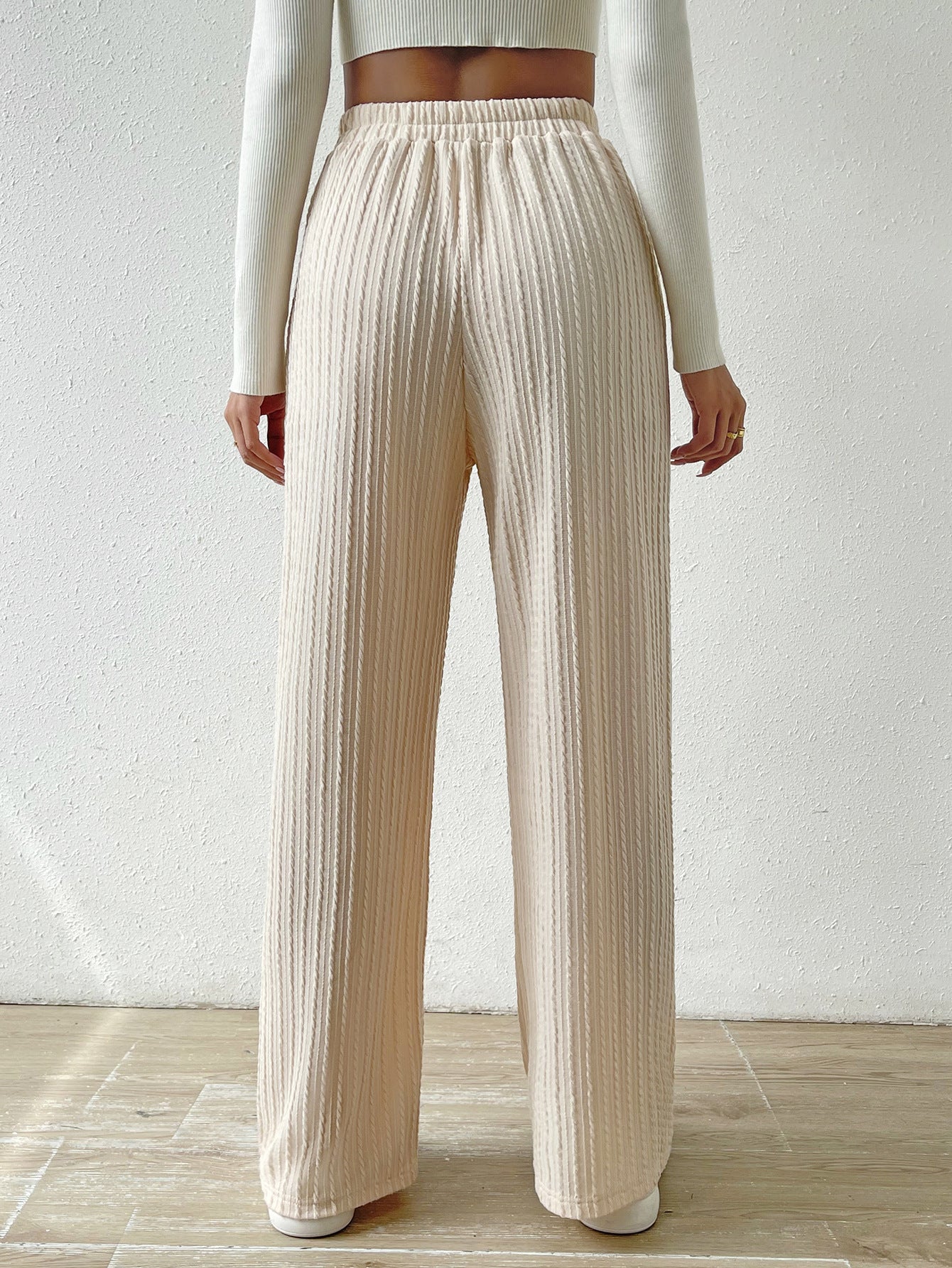 Knot Waist Wide Leg Trousers