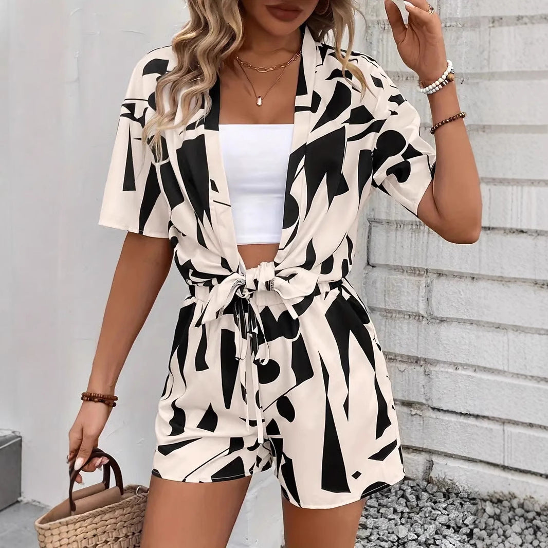 Printed Set Shirt And Shorts Two-piece