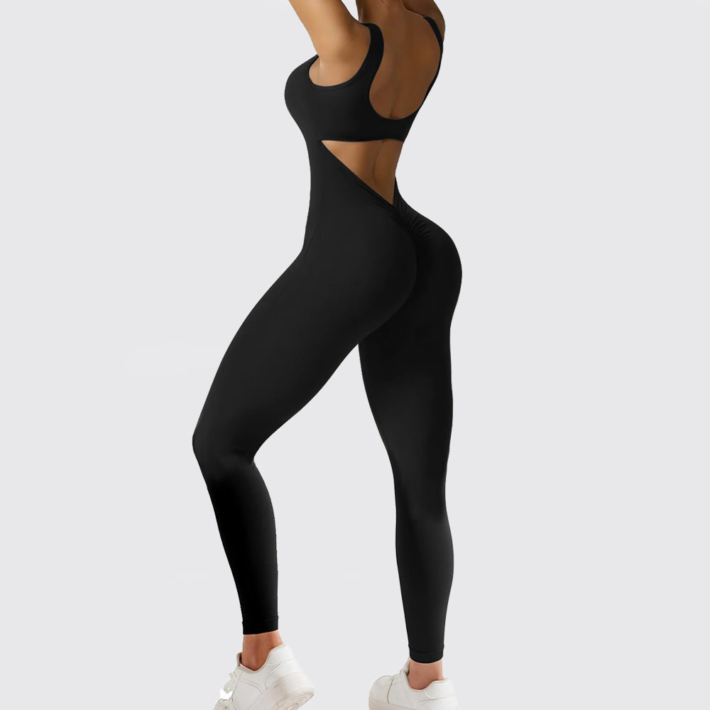 Flared Leg One-Piece Jumpsuit