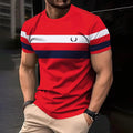 Geometric Contrasting Striped T Shirt