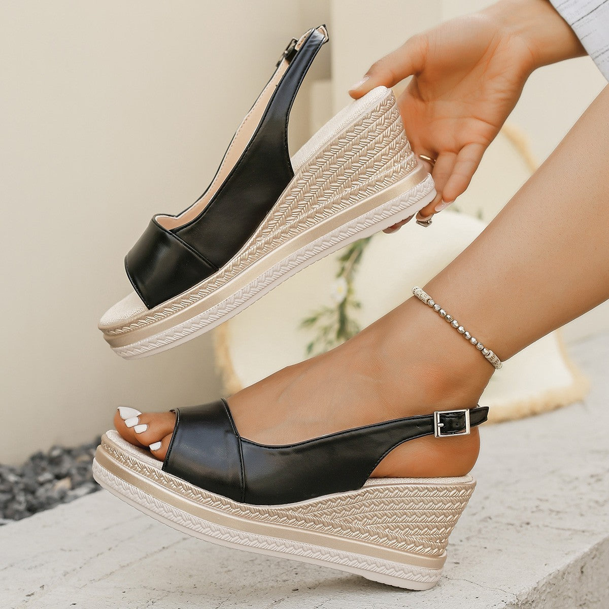 Muffin Wedge Heel Sandals
