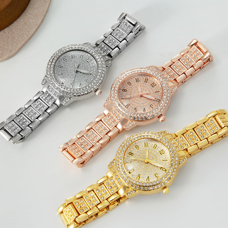 Women's Starry Rhinestone Watch Digital Roman Diamond
