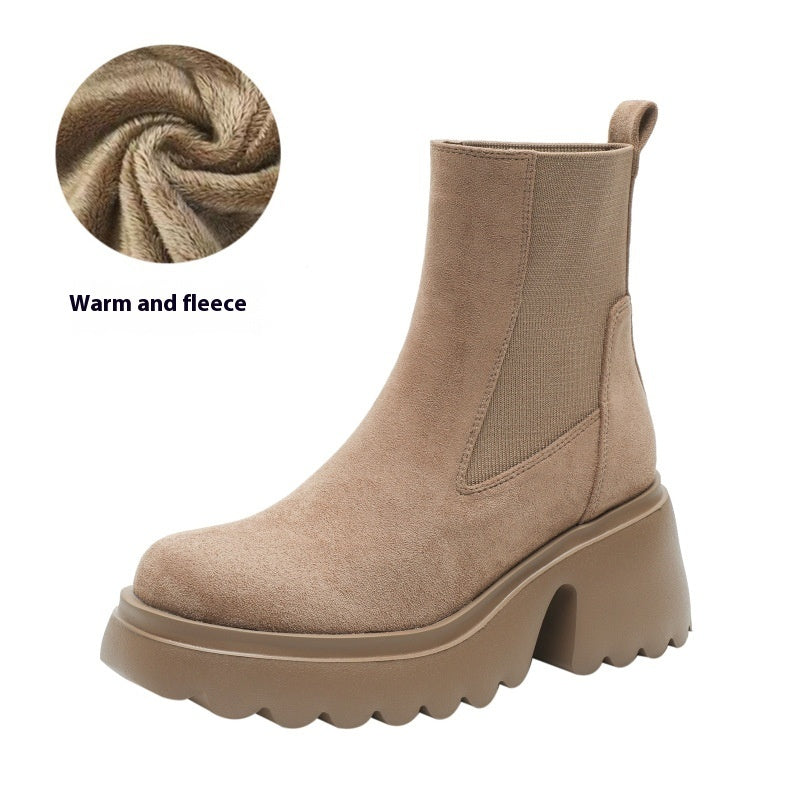 High Heel Suede Stretch Boots