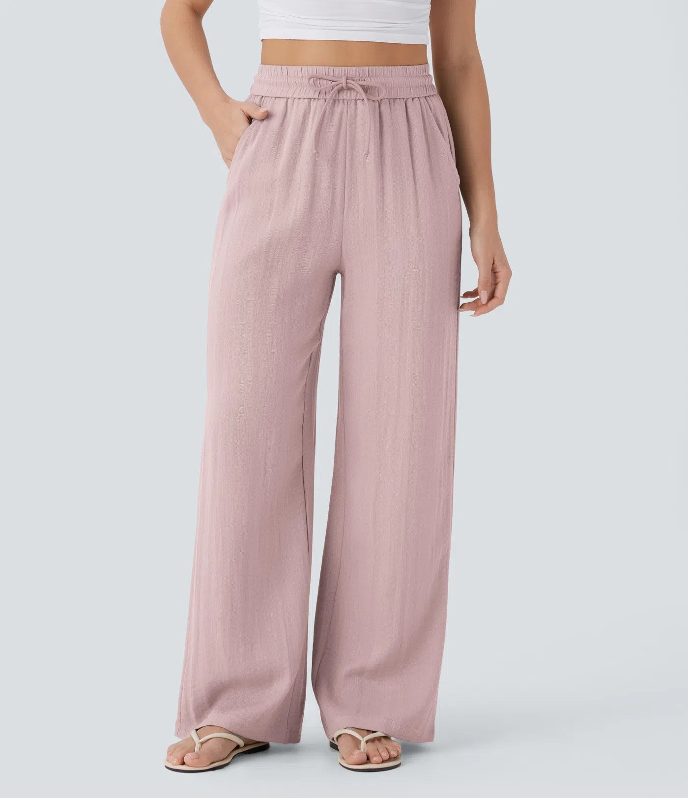 Wide Leg Loose Drawstring Trousers