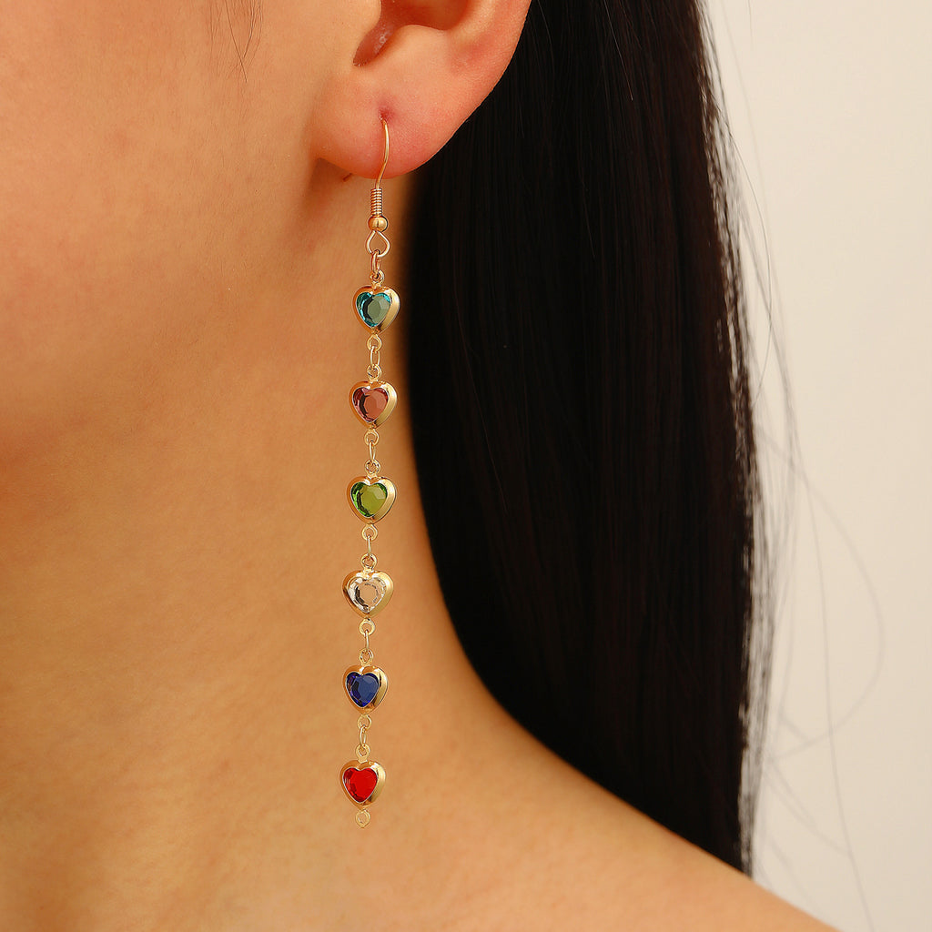 Women's Colorful Water Drop Tassel Earrings