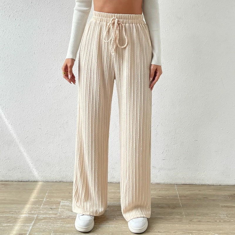 Knot Waist Wide Leg Trousers