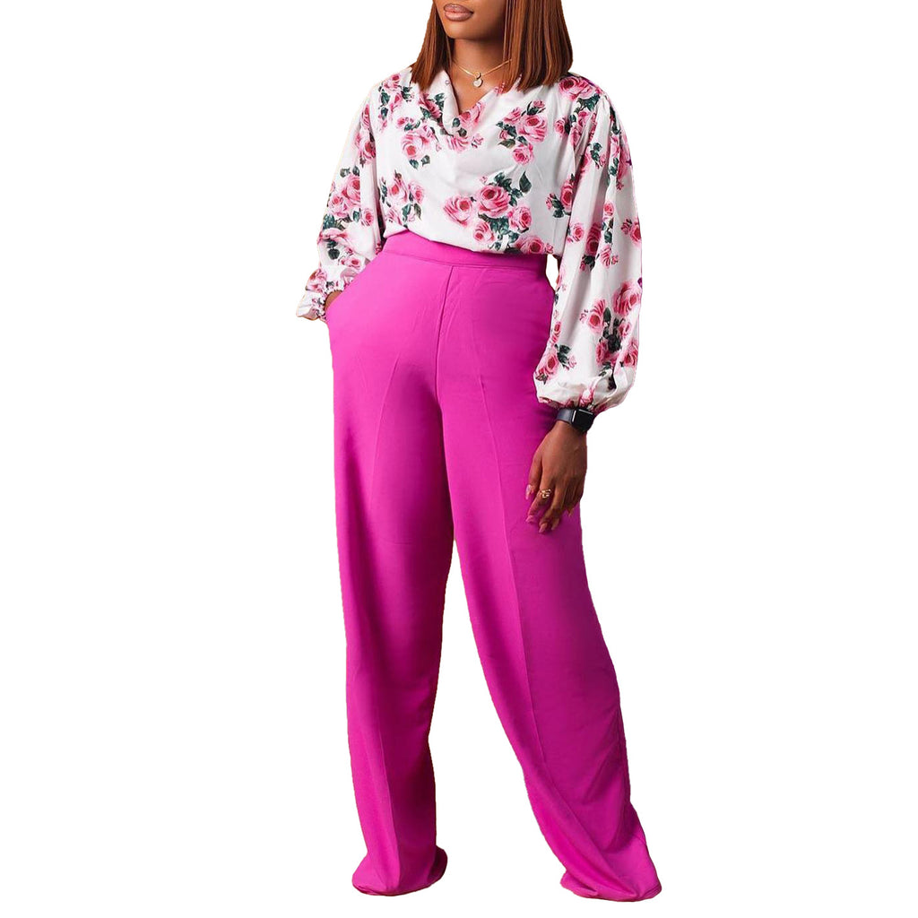 Printed Lace-Up Casual Set