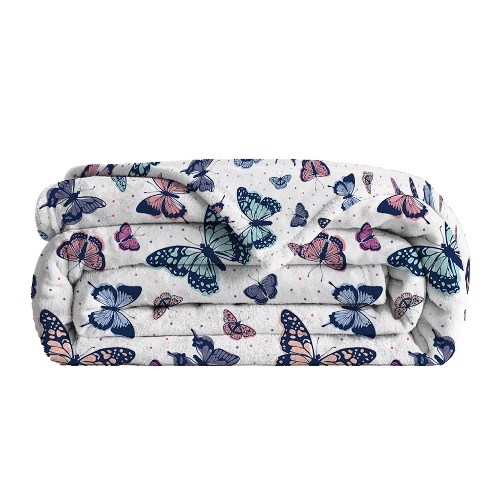 Garden Purple Butterfly Throw Blanket