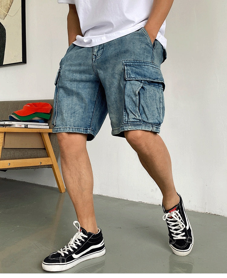 Pocket Denim Shorts Men